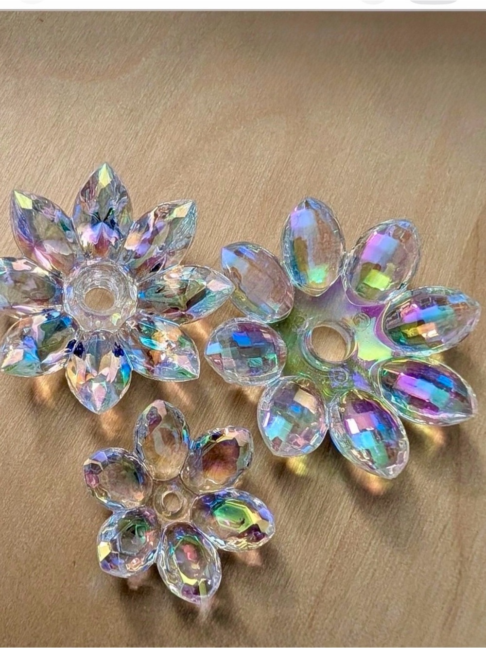 🪷3 pc Lotus Iridescent Flower for beaded pen.